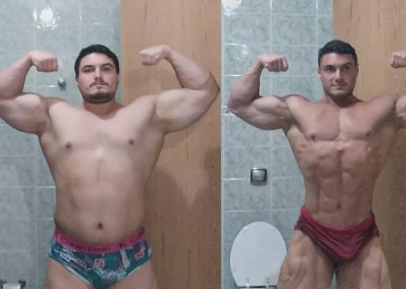 Antes e depois: namorado fisiculturista de Rebeca Andrade perde 33 kg