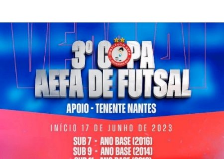 Começa neste sábado a 3ª Copa AEFA de Futsal de Base e Veterano